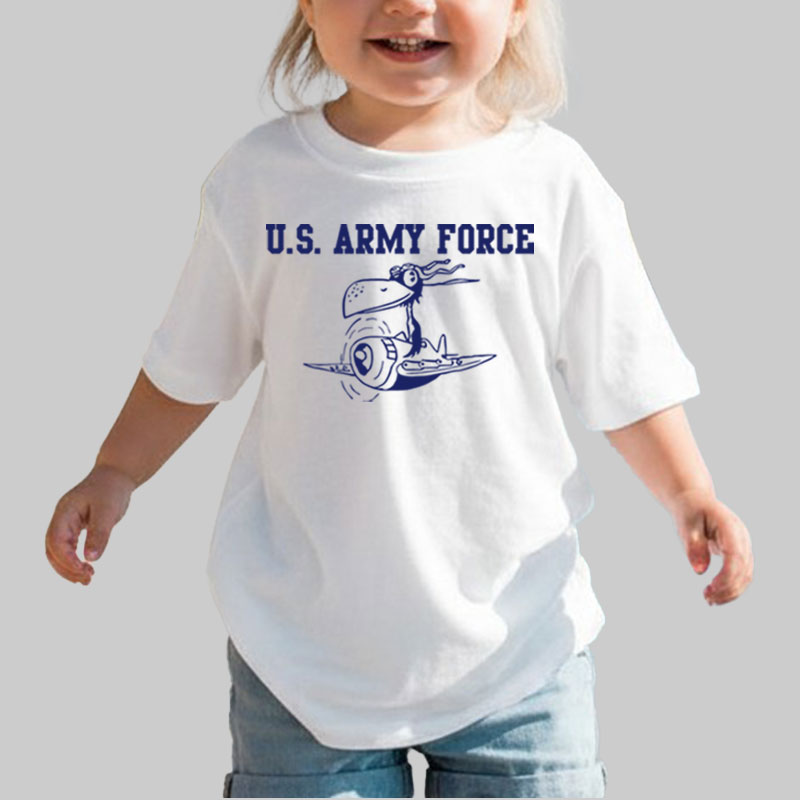 ARMY FORCE AR キッズT 白×紺 6.2oz 140