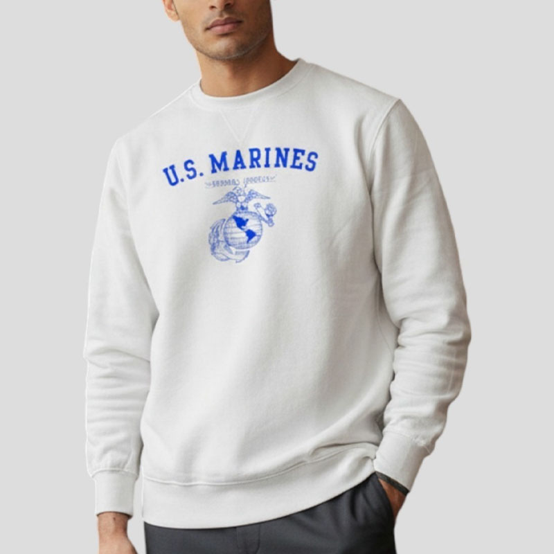 U.S.MARINES AR SWE ホワイト×ブルー 8oz MEDIUM