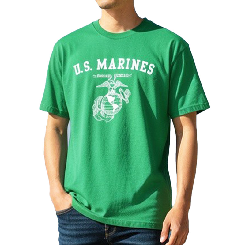 U.S.MARINES AR TS グリーン×白 6oz X-LARGE