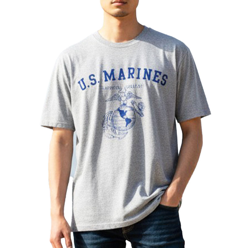 U.S.MARINES AR TS グレー×ブルー