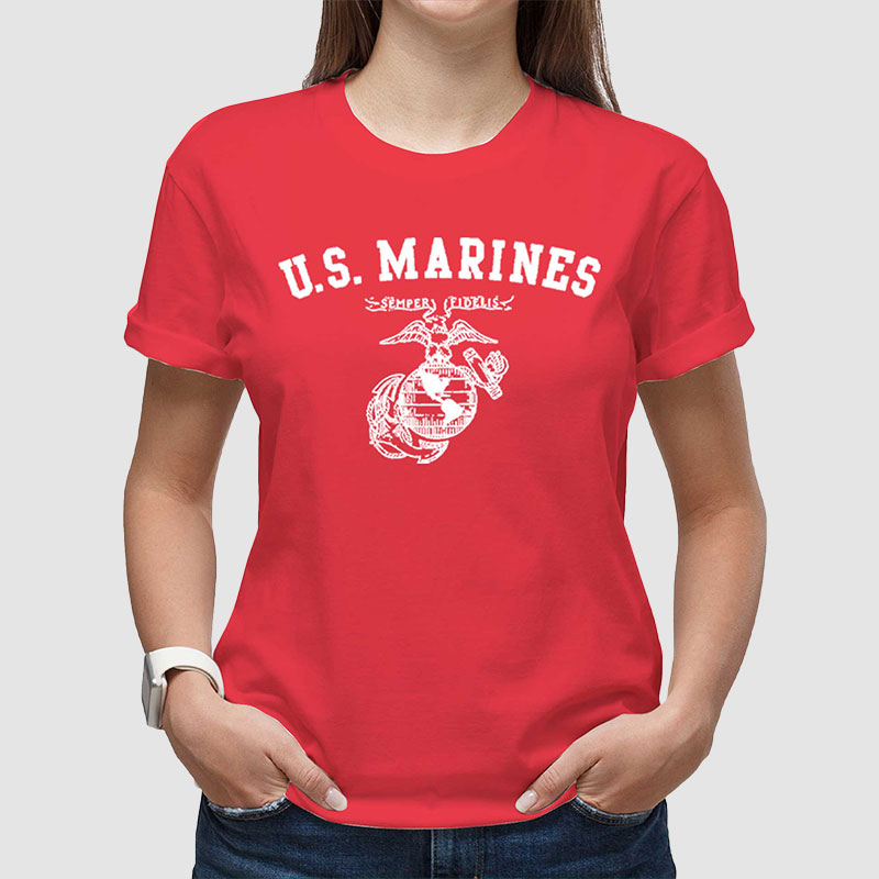 U.S.MARINES AR TS 赤×ホワイト 6oz LARGE