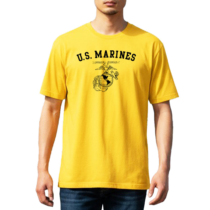 U.S.MARINES AR TS イエロー×黒 6oz X-LARGE