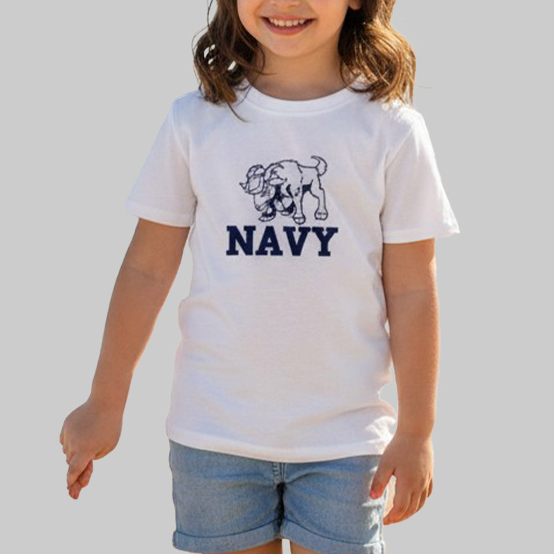NAVY RAM VR キッズT 白×紺 6.2oz 120