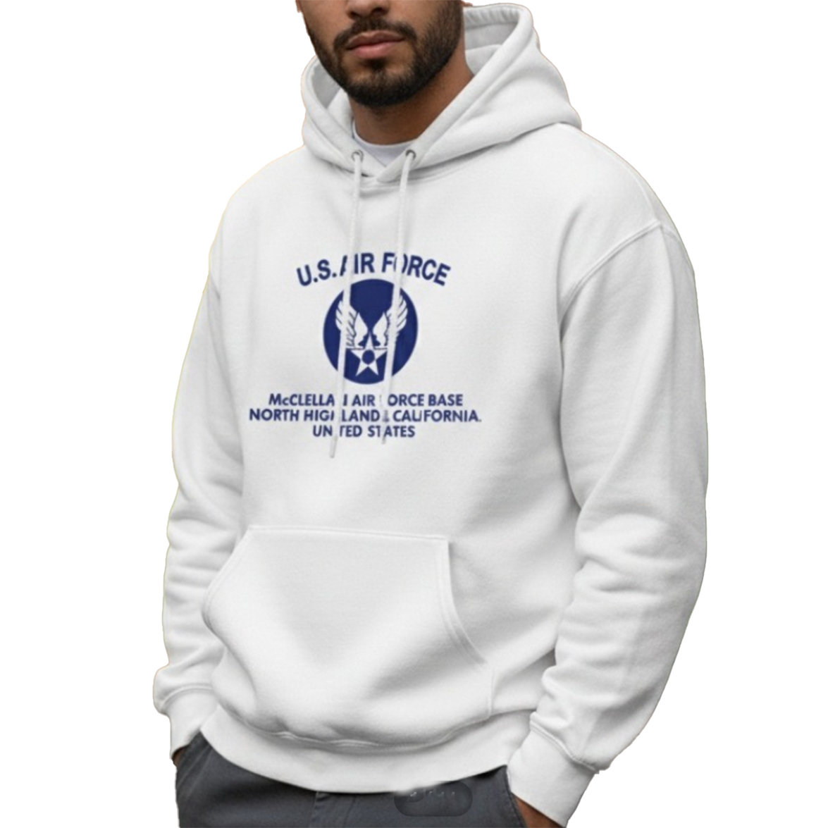 AirF AR HOODIE ホワイト×紺 8oz