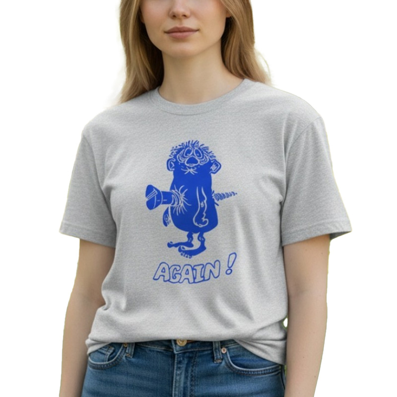 MONSTER AGAIN AR T-SHIRT グレー×青 6oz