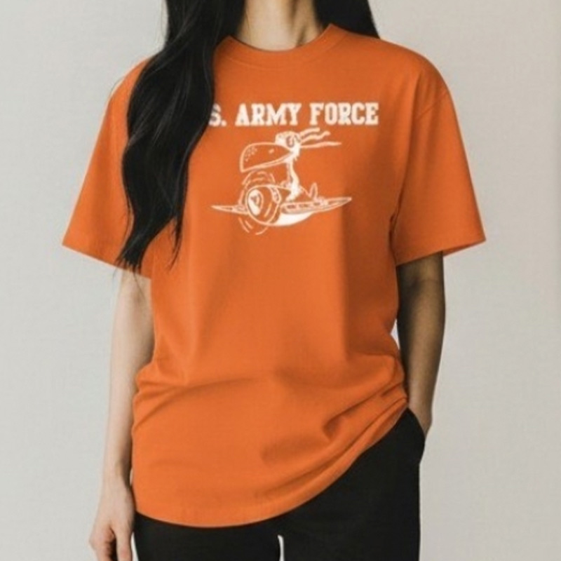 ARMY FORCE AR T-SHIRT オレンジ×白 6.2oz