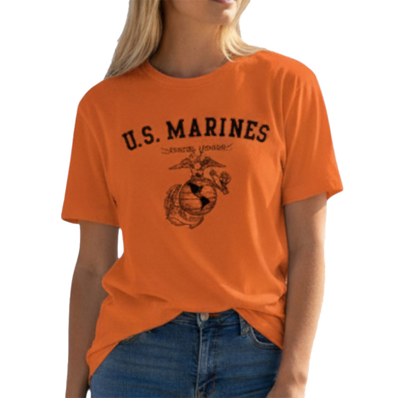 U.S.MARINES AR T-SHIRT オレンジ×黒 6.2oz