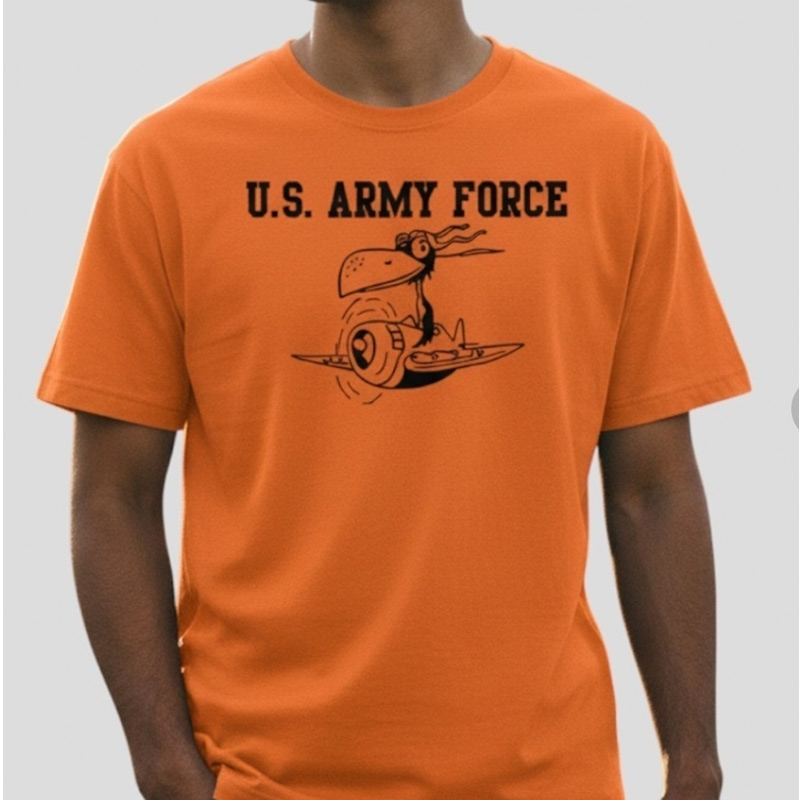ARMY FORCE AR T-SHIRT オレンジ×黒 6.2oz