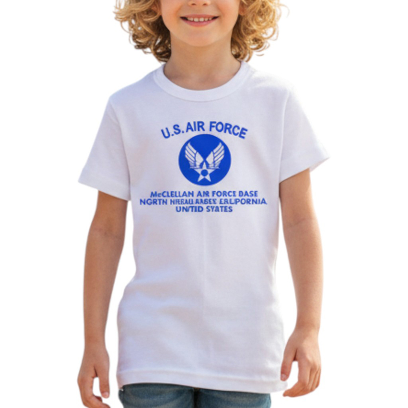 AIR FORCE AR TS ホワイト×青 6oz YOUTH-XS(130)