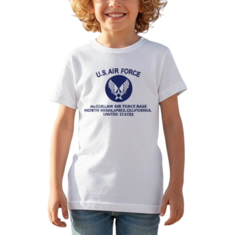 AIR FORCE AR TS ホワイト×紺 6oz YOUTH-XS(130)