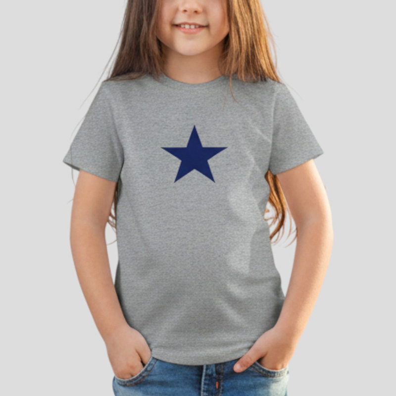 STAR V TS グレー×紺 6oz YOUTH-XS(130)
